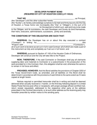 Document preview: Developer Payment Bond - Non-developer Participation Contract - City of Houston, Texas