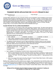 Transient Meter Application for Coh/Hpw Projects Only - City of Houston, Texas