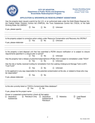 Application for Brownfields Redevelopment Assisstance - City of Houston, Texas, Page 3