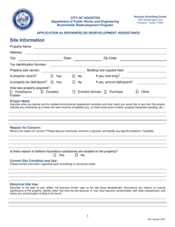 Application for Brownfields Redevelopment Assisstance - City of Houston, Texas, Page 4