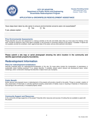 Application for Brownfields Redevelopment Assisstance - City of Houston, Texas, Page 5