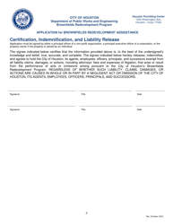 Application for Brownfields Redevelopment Assisstance - City of Houston, Texas, Page 6