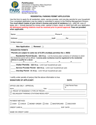 Document preview: Residential Parking Permit Application - City of Houston, Texas