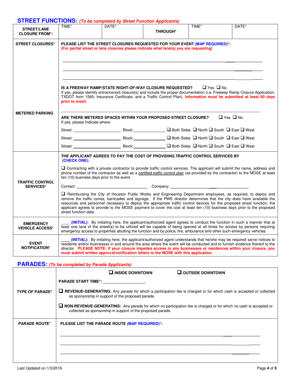Special Event Application - City of Houston, Texas, Page 4