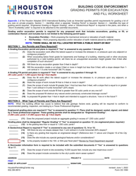 Document preview: Form CE-1094 Grading Permits for Excavation and Fill Worksheet - City of Houston, Texas