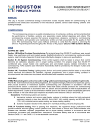 Form CE-1190 Commissioning Statement - City of Houston, Texas