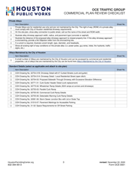 Form OCE-0001 Commercial Plan Review Checklist - Oce Traffic Group - City of Houston, Texas, Page 3