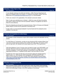 Form OCE-0002 Traffic Residential Plan Review Checklist - City of Houston, Texas, Page 3