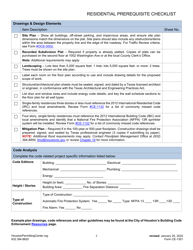 Form CE-1301 Residential Prerequisite Checklist - City of Houston, Texas, Page 2