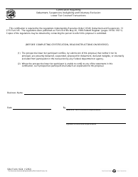 Document preview: SBA Form 1624 Certification Regarding Debarment, Suspension, Ineligibility and Voluntary Exclusion Lower Tier Covered Transactions