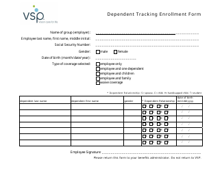 Document preview: Dependent Tracking Enrollment Form - Vsp