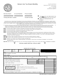 Document preview: Use Tax Return Monthly - City and County of Denver, Texas