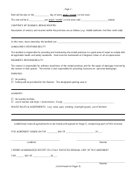 Roomer/Landlord Agreement Template, Page 2