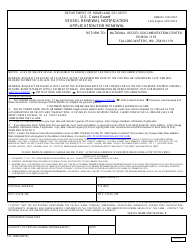 Form CG-1280 &quot;Vessel Renewal Notification - Application Form for Renewal&quot;