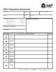 Document preview: Office Ergonomic Assessment Form - Saif Corporation