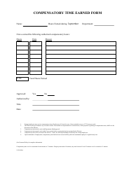 Document preview: Compensatory Time Earned Form