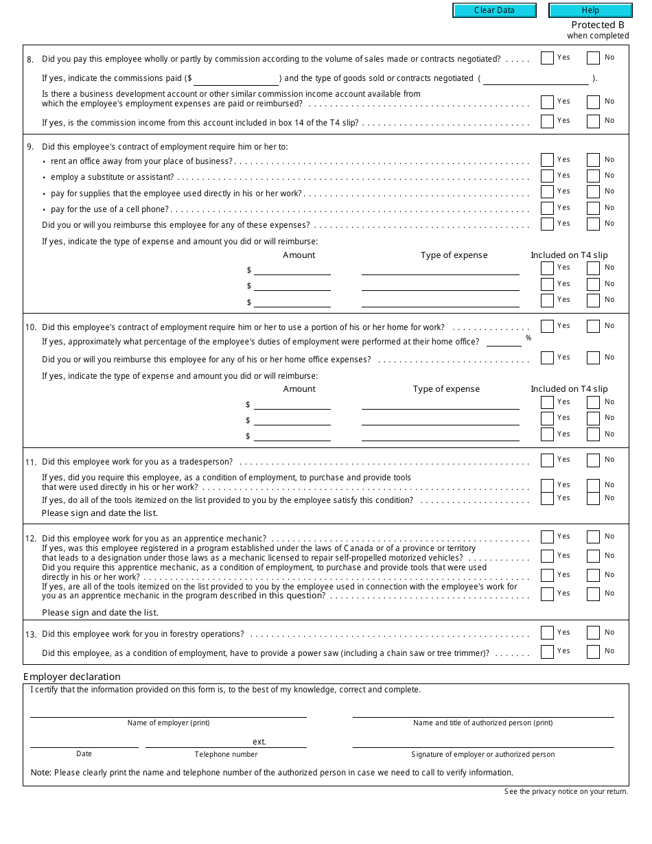 Form T2200 - Fill Out, Sign Online and Download Fillable PDF, Canada ...