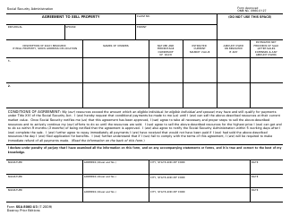 Document preview: Form SSA-8060-U3 Agreement to Sell Property
