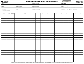 Document preview: Production Sound Report Form - Location Sound
