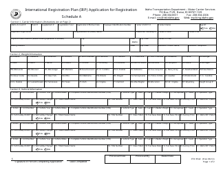 Form ITD3542 Schedule A International Registration Plan (Irp) Application for Registration - Idaho