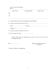 Form 4-A Form of Application for Issue of International Driving Permit to Drive a Motor Vehicle in Other Countries. - India, Page 3