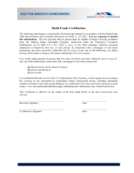Dodd-Frank Certification Form