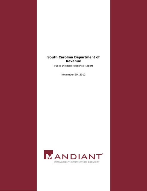 Public Incident Response Report - South Carolina