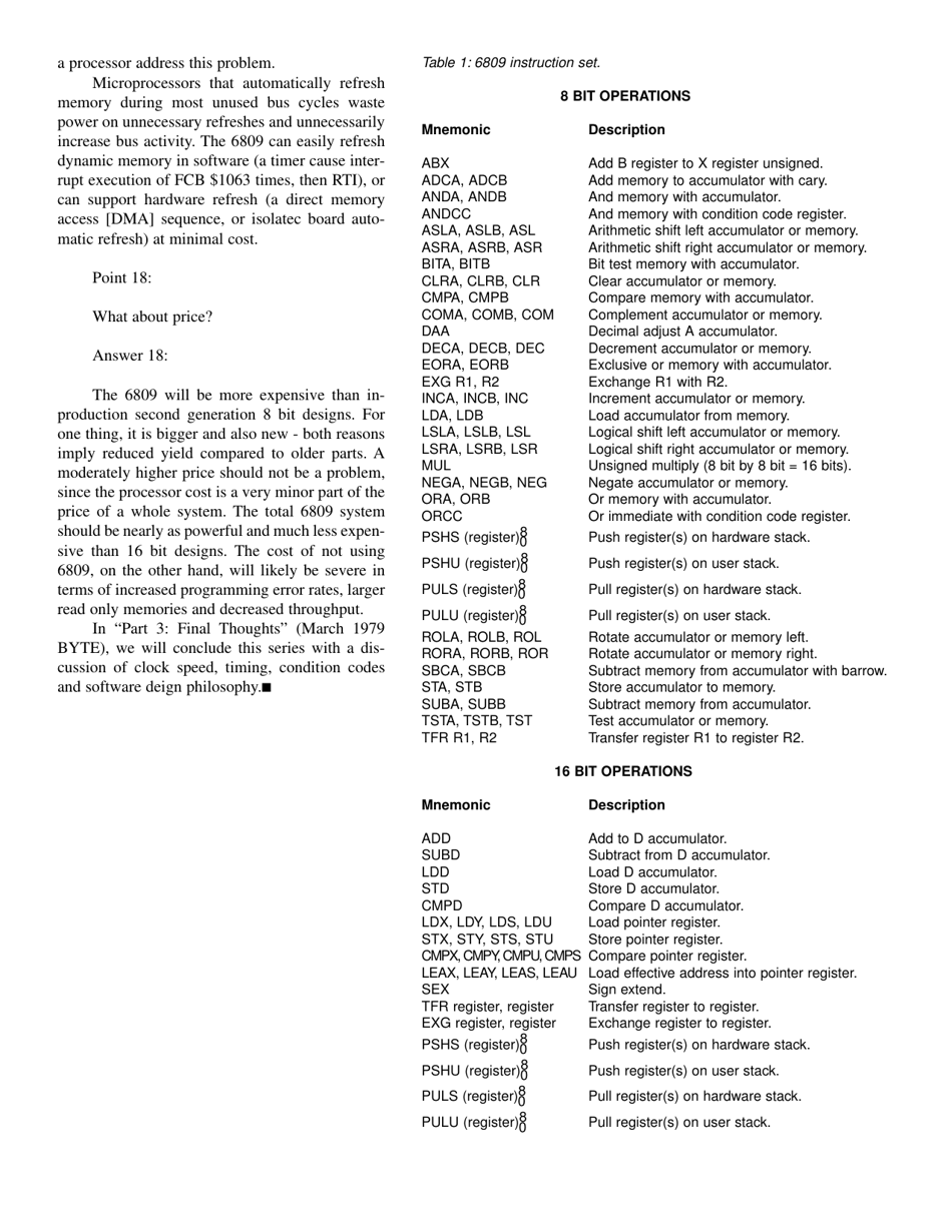 The 6809 Part 1: Design Philosophy - Terry Ritter, Joel Boney, Page 22