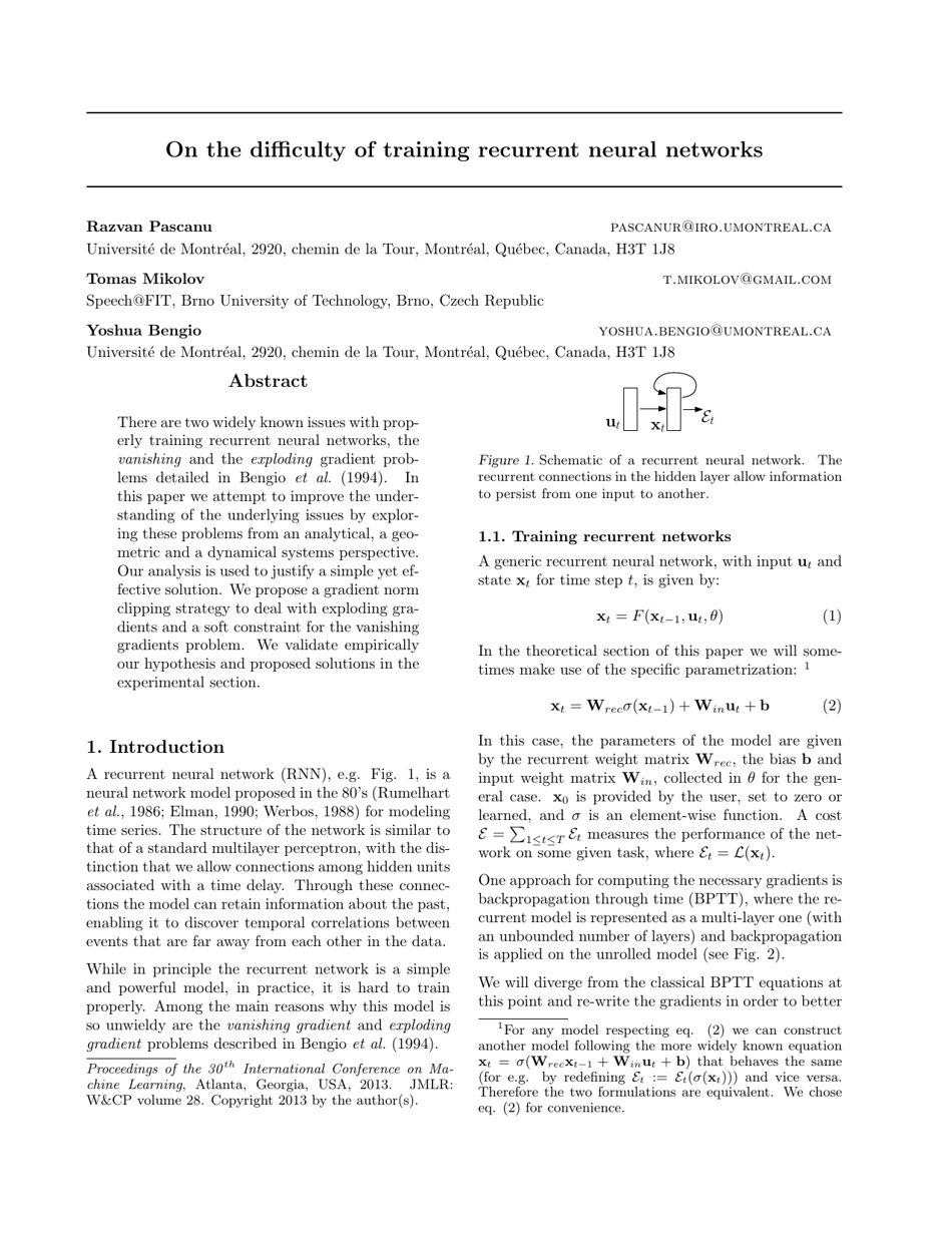 On the Difficulty of Training Recurrent Neural Networks - Book Cover