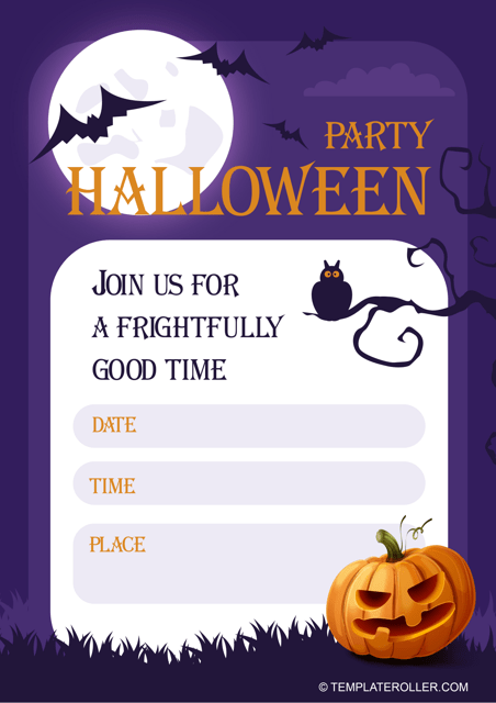 Halloween Party Invitation Template - Violet