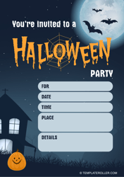 Document preview: Halloween Party Invitation Template - Dark