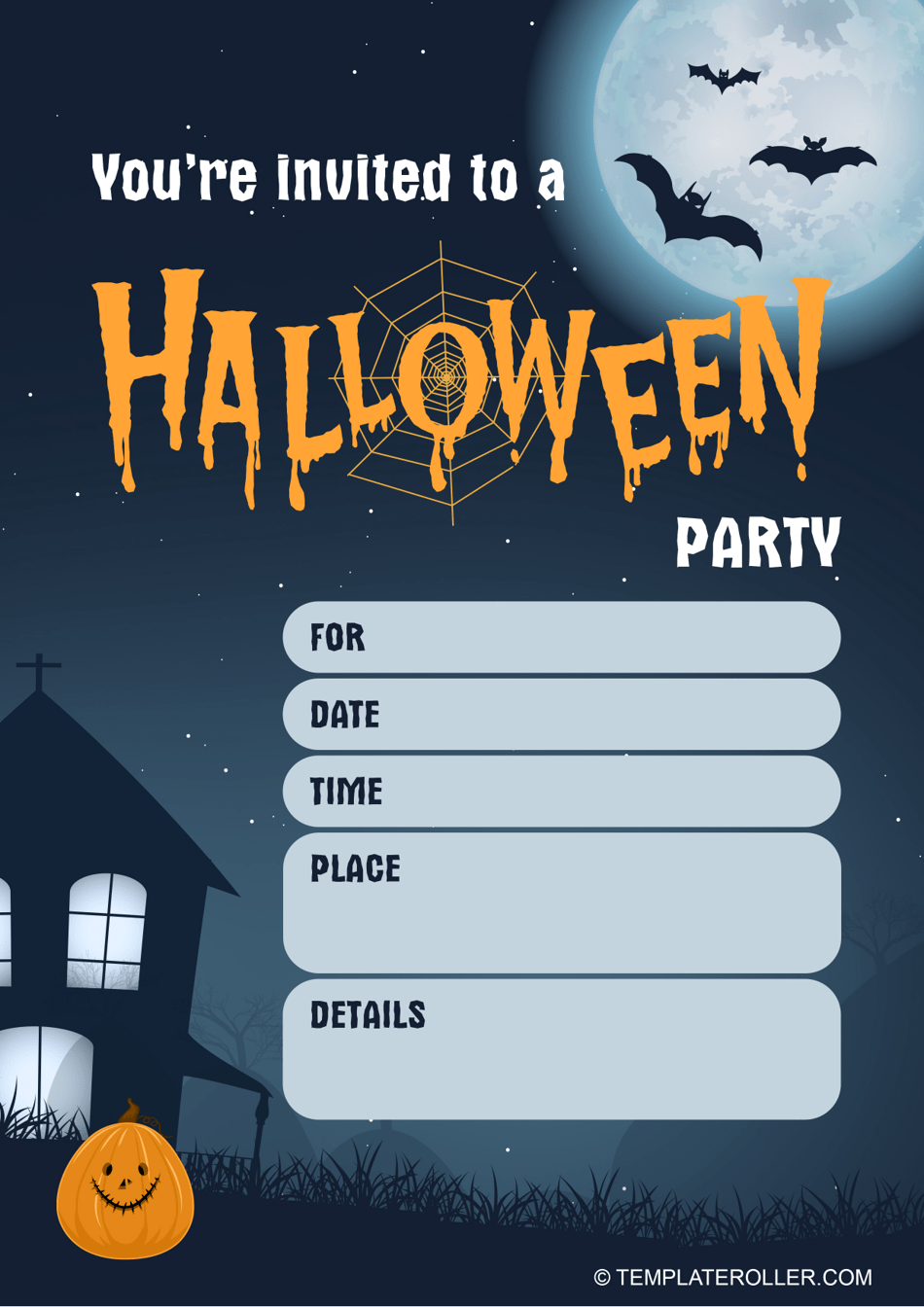 Halloween Party Invitation Template - Dark Preview