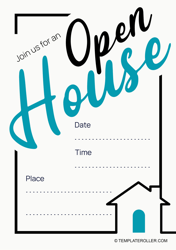 Document preview: Open House Invitation Template - White