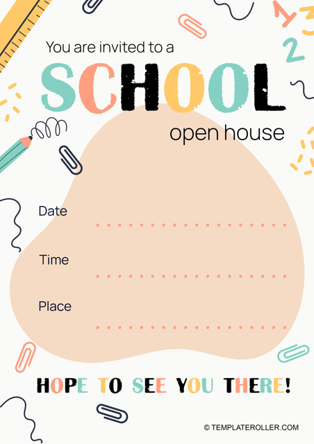 Open House Invitation Template - School