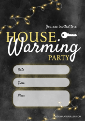 Document preview: Housewarming Invitation Template - Black
