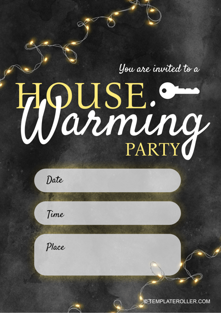 Housewarming Invitation Template - Black Download Pdf