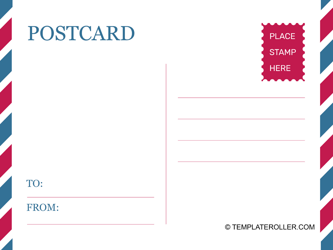 &quot;Postcard Template - Red and Blue&quot;