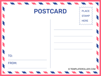 Document preview: Postcard Template - Pink and Blue