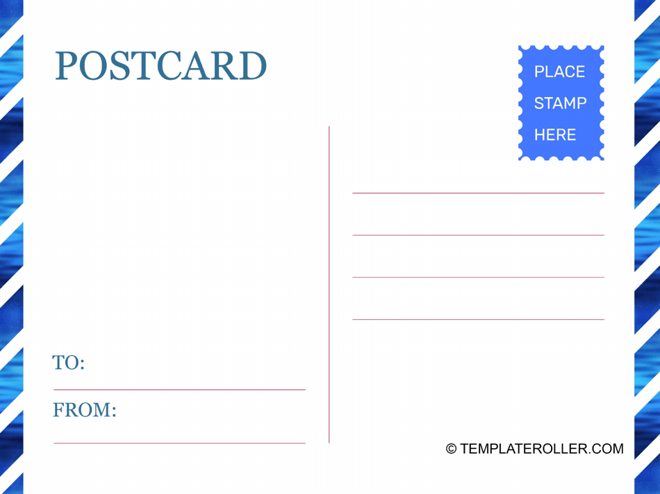 Blue Postcard Template Design