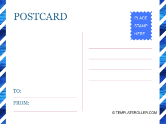 Document preview: Postcard Template - Blue