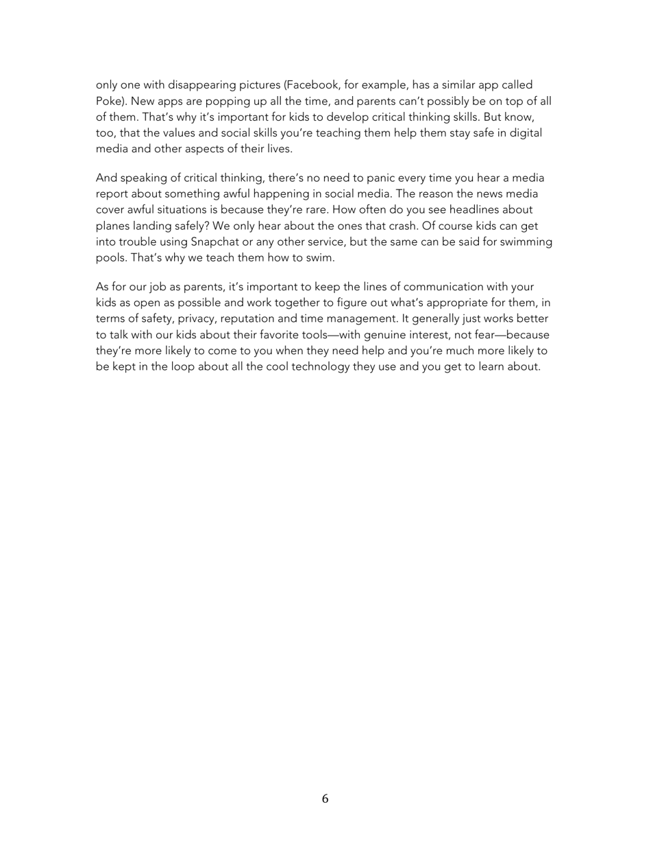 A Parents Guide to Snapchat - Connectsafely, Page 6