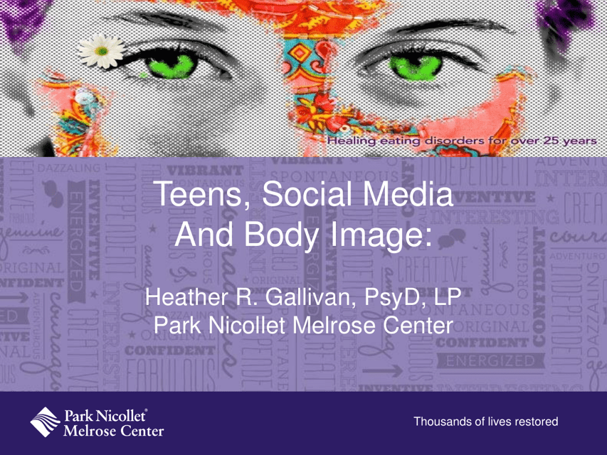Illustration of teens using social media platforms and its impact on body image