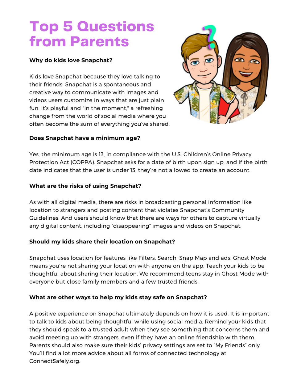 Parents Guide to Snapchat - Connectsafely, Page 3