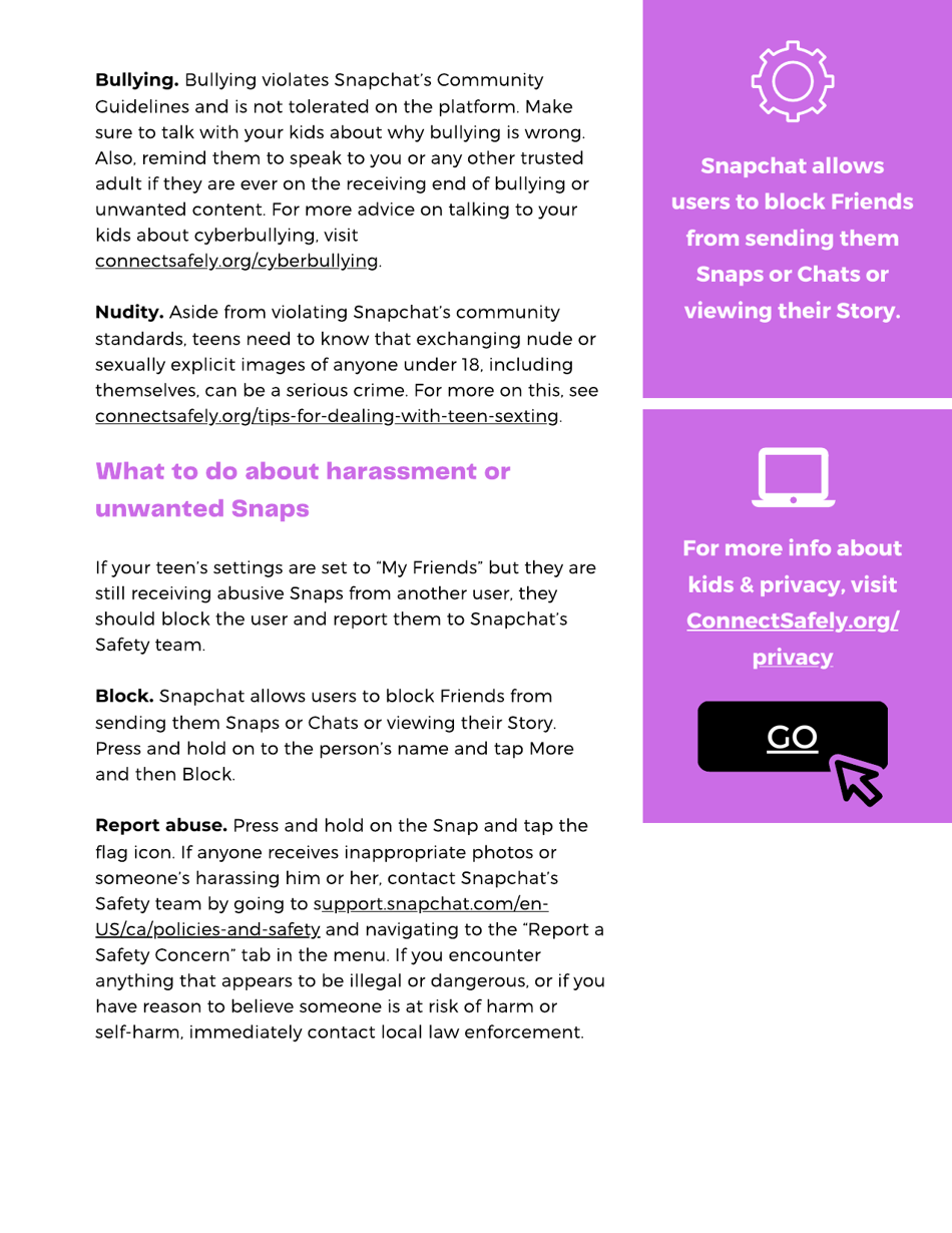 Parents Guide to Snapchat - Connectsafely, Page 7