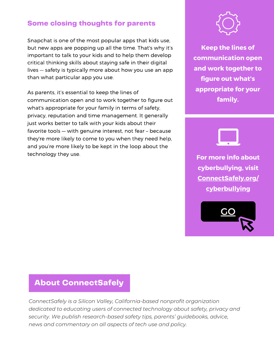 Parents Guide to Snapchat - Connectsafely, Page 8