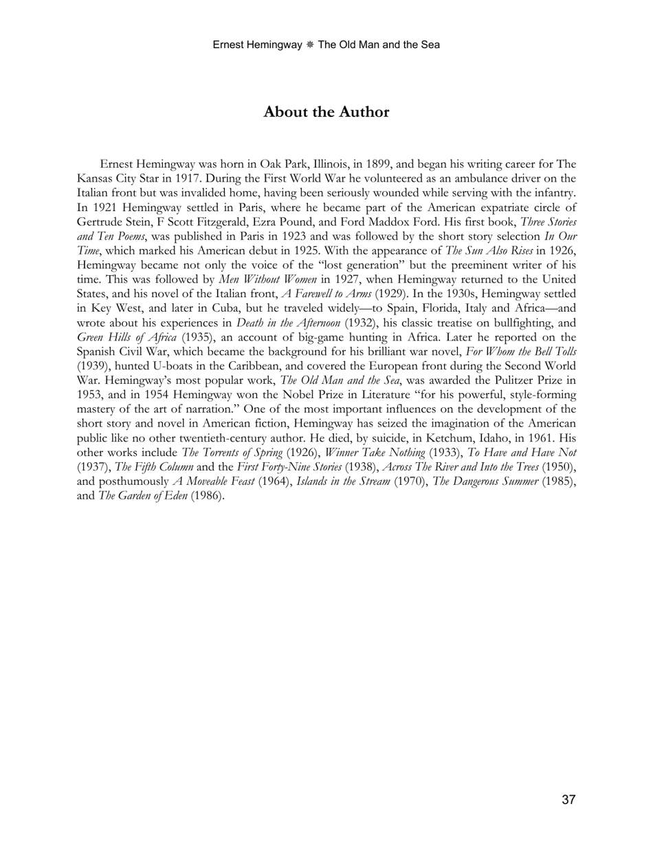 The Old Man and the Sea - Ernest Hemingway, Page 37