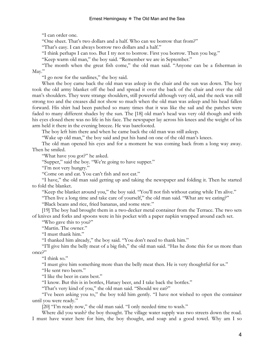 The Old Man and the Sea - Ernest Hemingway, Page 4