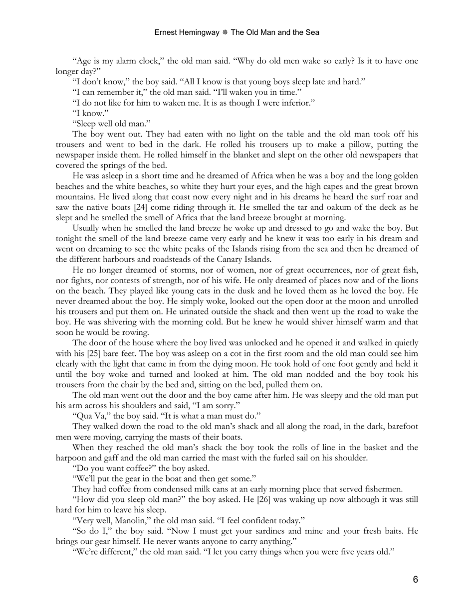 The Old Man and the Sea - Ernest Hemingway, Page 6