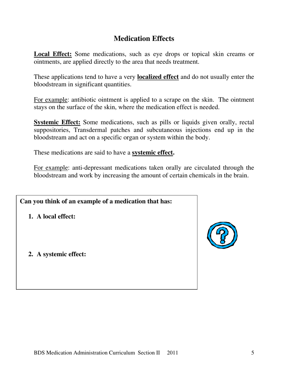 2011 New Hampshire Bds Medication Administration Curriculum Section Ii