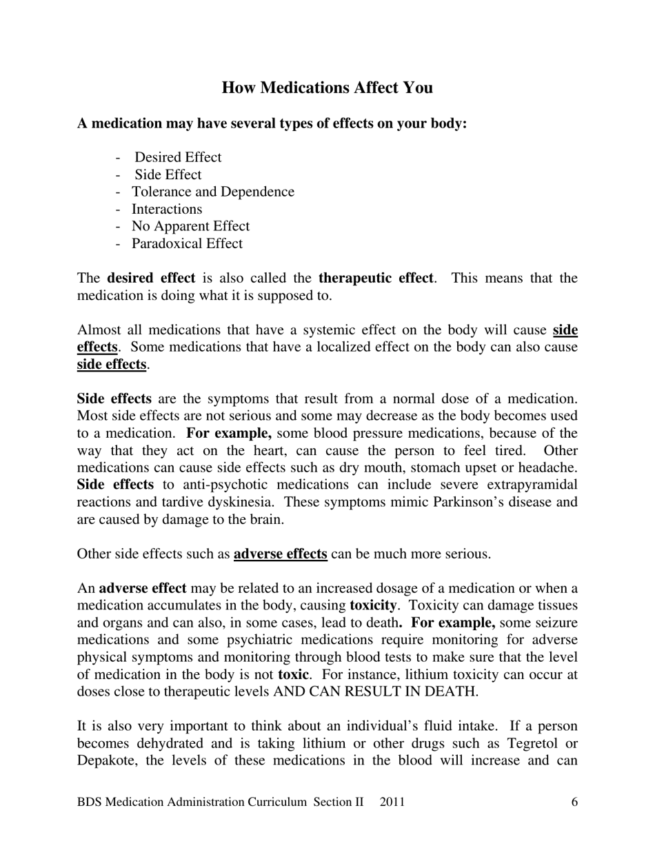 2011 New Hampshire Bds Medication Administration Curriculum Section Ii